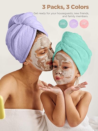 🔥 3-pcs Premium Cotton Quick Hair Drying Towel❤️,Quick Dry, Luxuriously Soft – Every Time. 💧✨” | 😍 Flat 45%OFF 🤩
