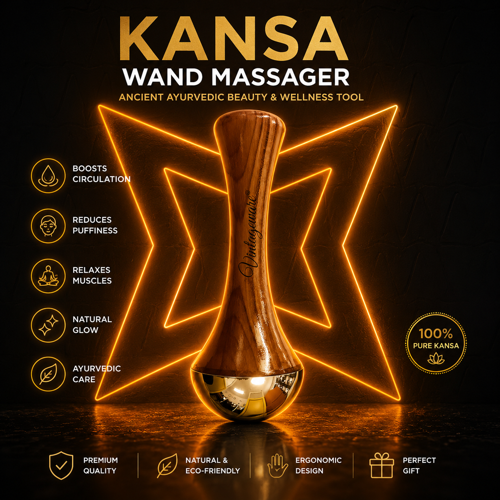 ✨ Kansa Wand Massager – Lift, Sculpt & Rejuvenate Your Skin Naturally! 🌿💆