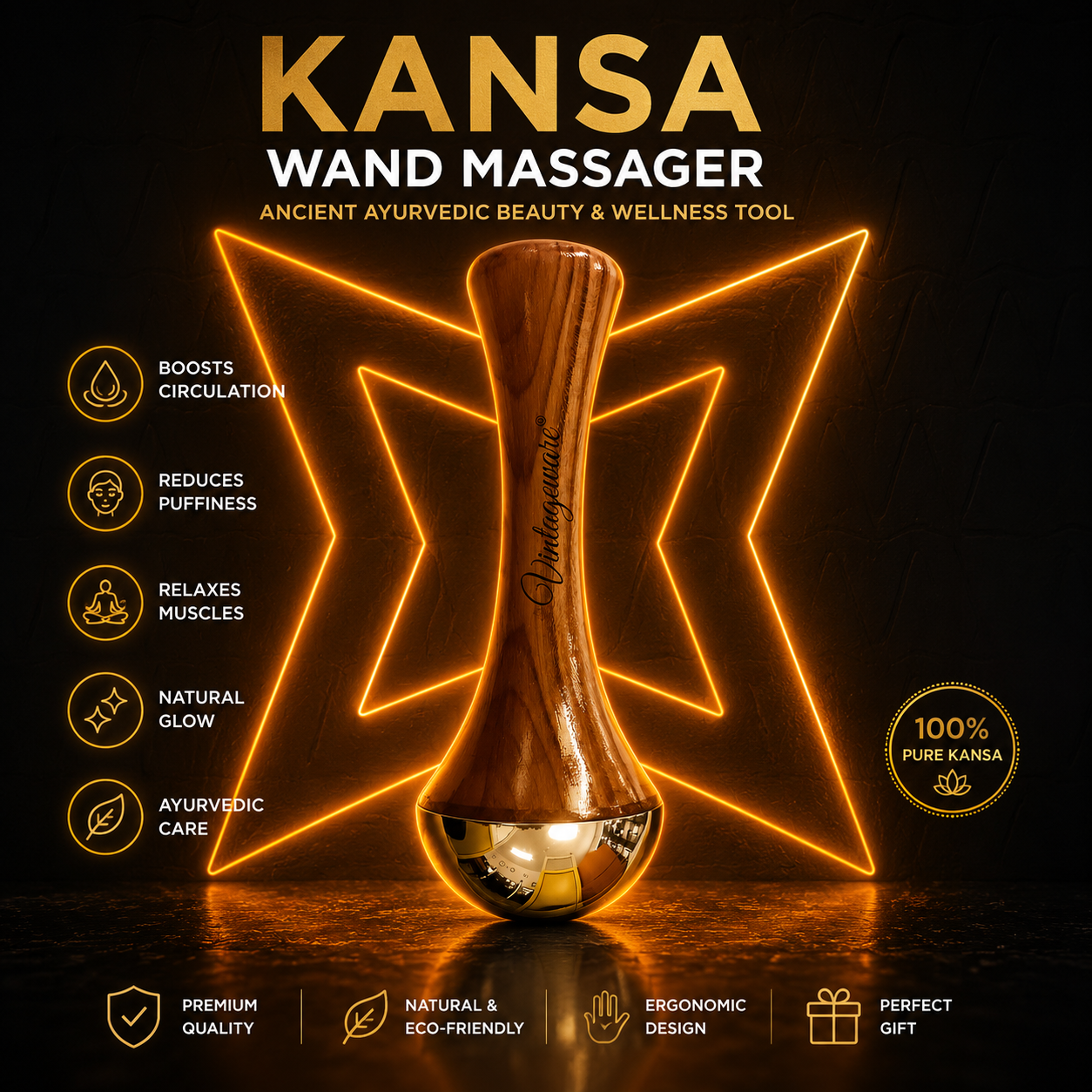 ✨ Kansa Wand Massager – Lift, Sculpt & Rejuvenate Your Skin Naturally! 🌿💆