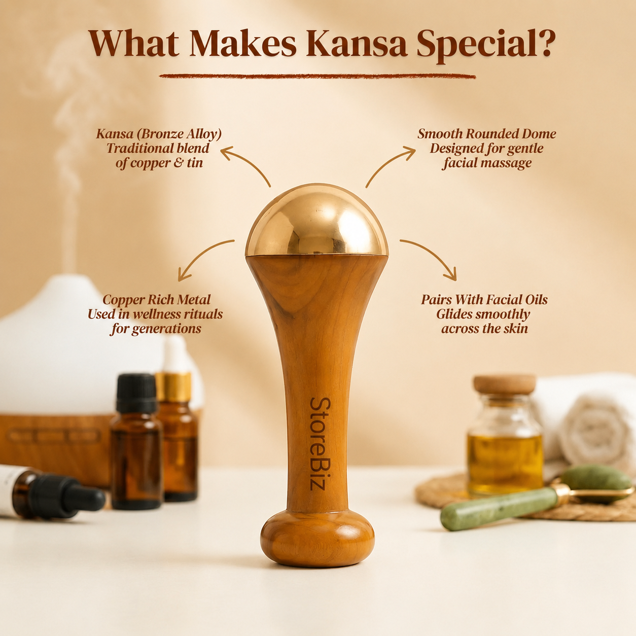 ✨ Kansa Wand Massager – Lift, Sculpt & Rejuvenate Your Skin Naturally! 🌿💆