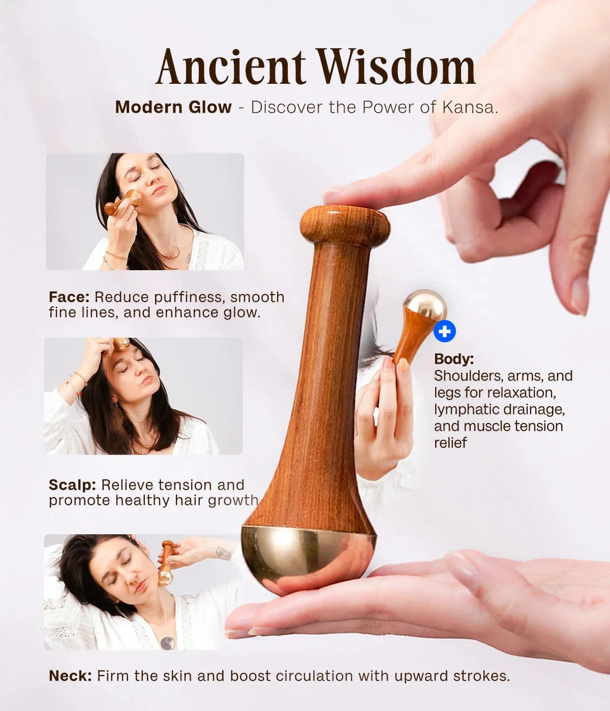 ✨ Kansa Wand Massager – Lift, Sculpt & Rejuvenate Your Skin Naturally! 🌿💆