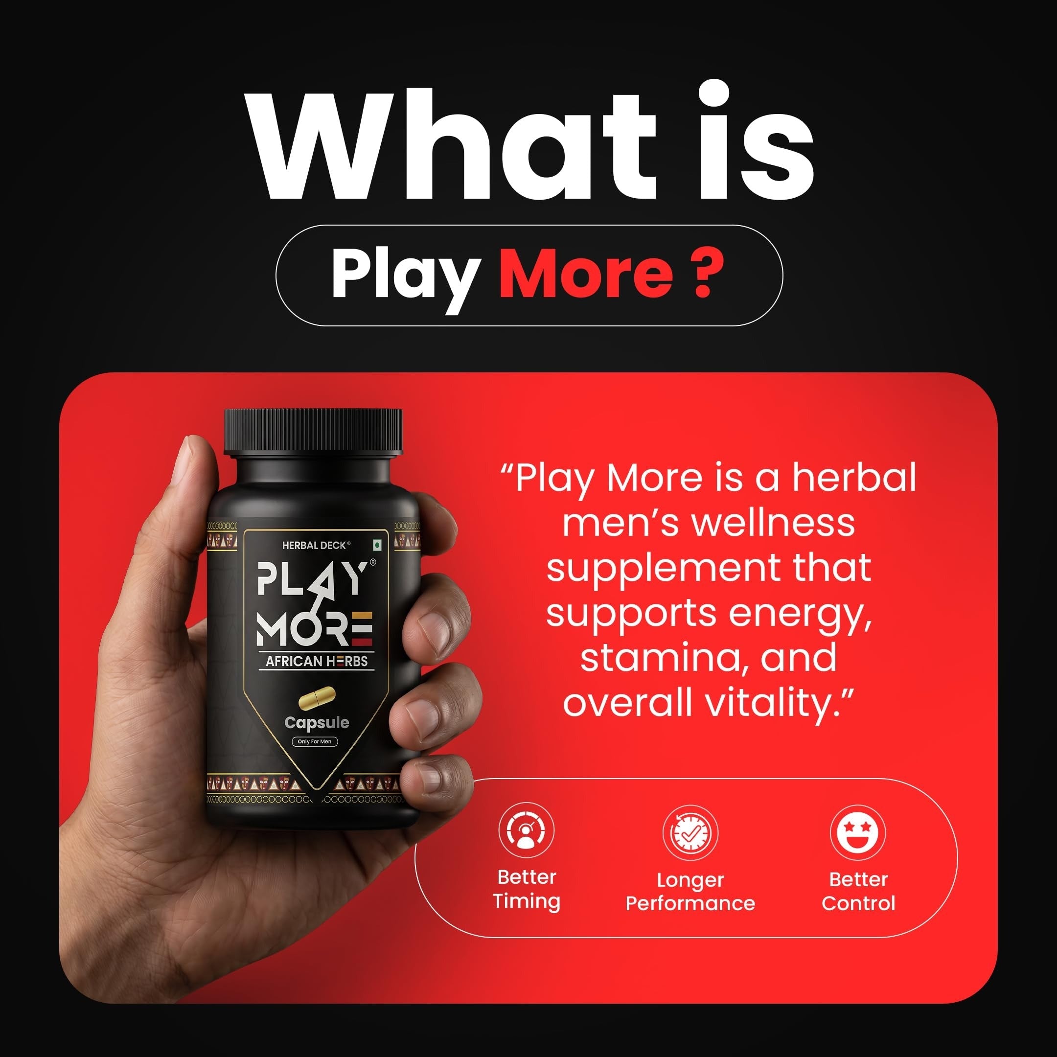 PLAYMORE African Herbal Powder | 25 Ayurvedic Herbs | 150g