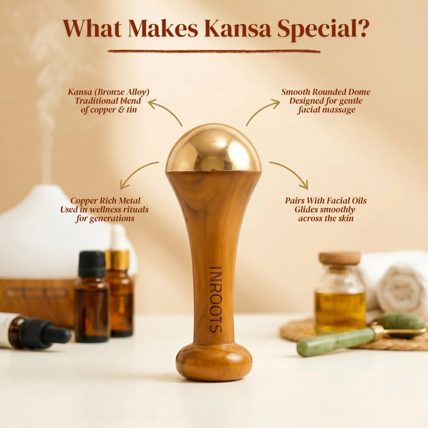 ✨ Kansa Wand Massager – Lift, Sculpt & Rejuvenate Your Skin Naturally! 🌿💆